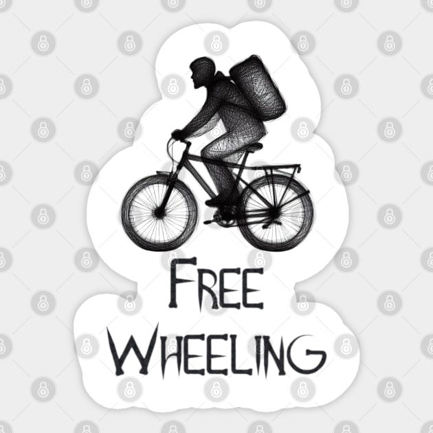 Free wheeling cyclist Sticker by YuYu